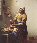 VERMEER VAN DELFT, Jan The Milkmaid oil painting on canvas